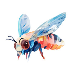 A_Watercolor_style_painting_of_a_leafcutter_bee_on_a_white, A vectorized, Hand-painted style, vector set available in EPS An Elegant watercolor painting design collection