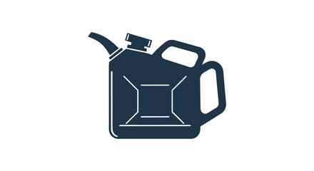 A dark blue silhouette of a portable fuel container showcasing its iconic shape silhouette