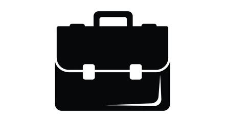 A simple black silhouette of a classic briefcase showcasing its form and function silhouette