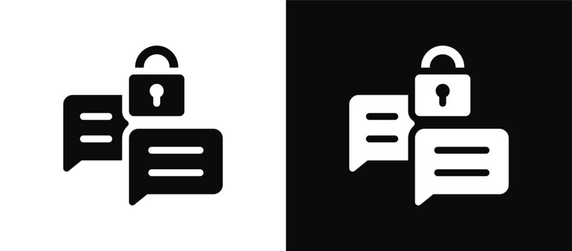 Mesage icon set black and white
