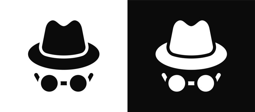 Spy icon set black and white