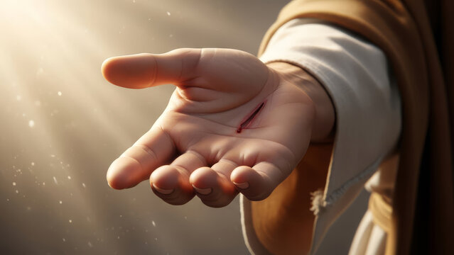 Wounded Hand of Jesus Christ, Symbol of Love, Salvation and Faith
