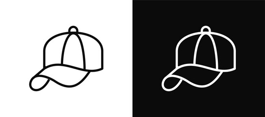 Cap icon set black and white