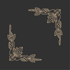 Elegant Corner Embellishments:  Intricate floral and geometric elements artfully arranged, creating a sophisticated frame,  perfect for adding a touch of classic refinement to any design.
