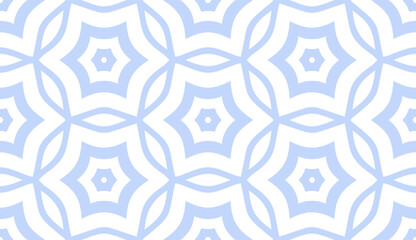 Abstract Seamless Geometric Hexagons Light Blue Pattern. 