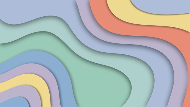 Pastel organic cutout shapes forming clean layered depth with soft tones, creating a calm, minimal abstract background with gentle flow