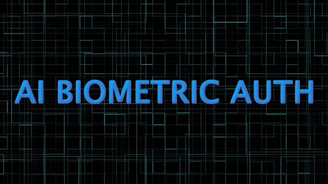 ai biometric auth text technology data line background purple color