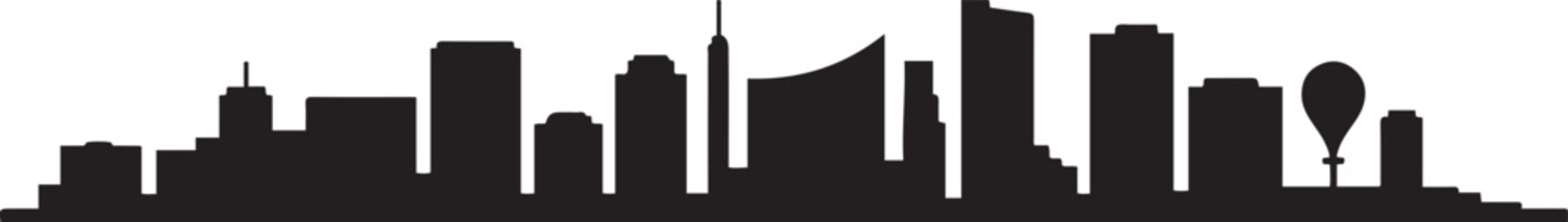 Irvine California Skyline Black Silhouette. design Vector black silhouette