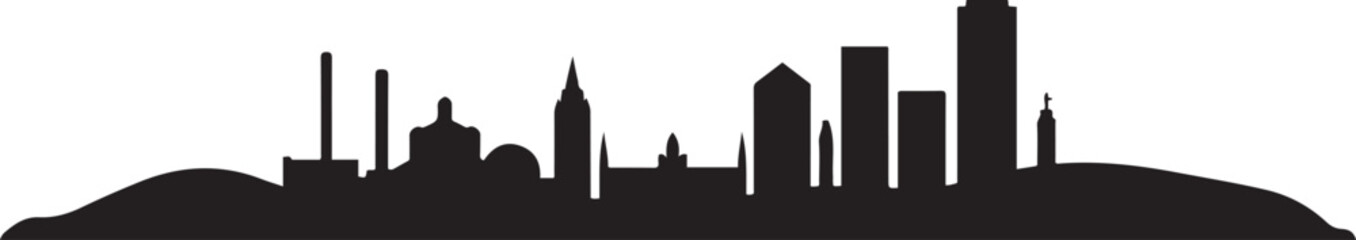 Sheffield Skyline Silhouette UK Landmark. design Vector black silhouette