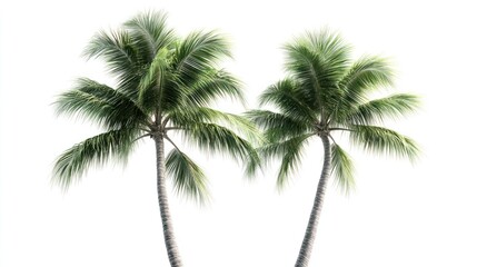 Obraz premium Tropical Palms Isolated White Background (1)