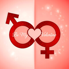 Romantic Gender Symbols Union  Love