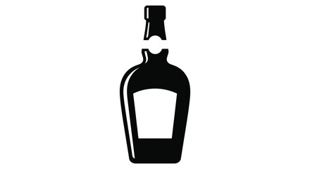 a striking black silhouette depiction of a vintage glass bottle with a stopper silhouette
