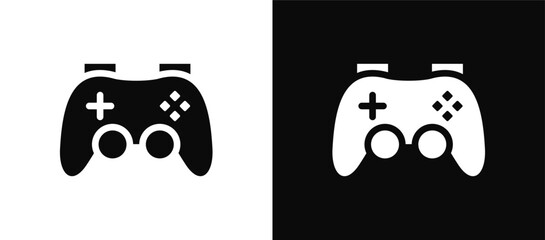 Joystick icon set black and white © Resa Valen