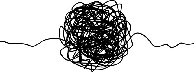Abstract scribble line illustration symbolizing mental chaos and balance