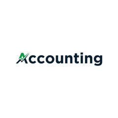 modern typography text accounting logo design, finance growth marketing concept vector icon