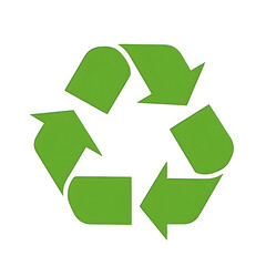 Obraz premium Green Recycling Symbol with Arrows Isolated on Transparent Background