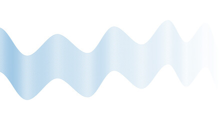 Abstract 3d wave lines with blue gradient, isolated on transparent background, vector illustration. Flowing wavy design with futuristic shape for tech branding, web banner or digital art.