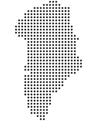 Greenland dotted map, black dot map vector illustration