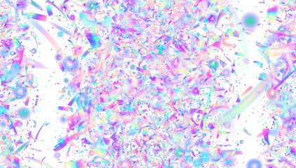 Rainbow Glitter. Iridescent Background. Blue Disco Burst. Isolated Design. Glare Abstract Template. Digital Poster. Neon Paper. Laser Pattern. Pink Rainbow Glitter
