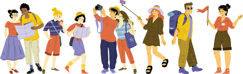 Diverse Group of Tourists Exploring Together