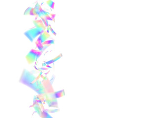 Color Burst. Explosion Confetti. Purple Light Background. Isolated Banner. Art Holographic Illustration. Falling Tinsel. Disco Effect. Laser Concept. Blue Color Burst