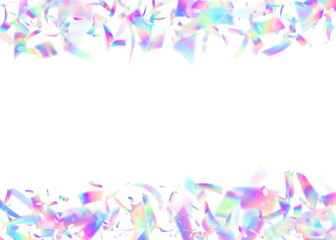 3d Ribbon. Neon Confetti. Purple Laser Burst. Isolated Paper. Happy Holographic Illustration. Rainbow Flag. Carnaval Effect. Art Template. Blue 3d Ribbon