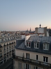 European city rooftops at sunrise