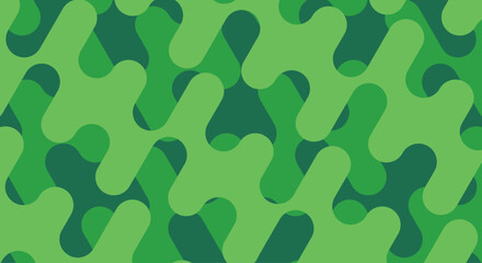 A vibrant continuous green organic camouflage texture forms an interlocking abstract background. Design layer suitable for contemporary graphics. Perfect for website banners.