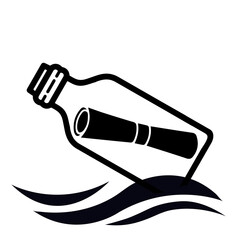 letter in bottle in the sea