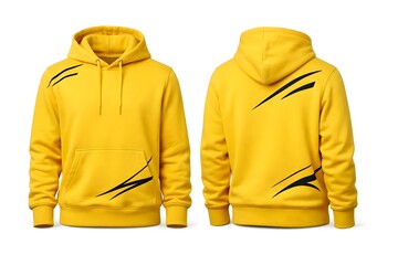 Modern hoodie mock up collection with front and back views casual streetwear fashion apparel design isolated white background,  copy space area