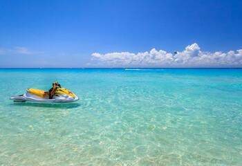 Beach at Caribbean sea in Playa del Carmen, Mexico