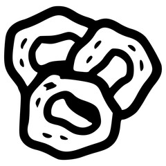 doodle onion ring illustration hand drawn outline vector