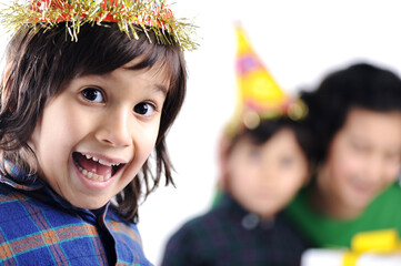 Birthday party children group family