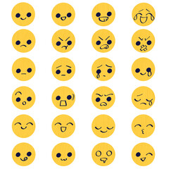 色んな表情の顔のアイコンイラストセット