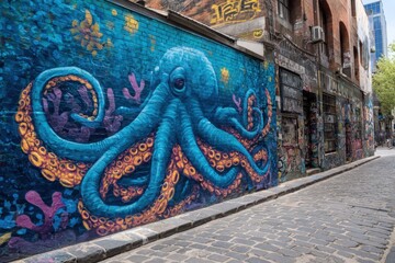 Colorful octopus street art captures attention in Melbourne's June