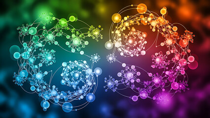 3d rendered illustration of a dna helix glowing with blue energy like a plasma ball sphere inside a microscopic biological cell