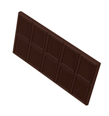 Fototapeta premium DARK CHOCOLATE BAR ON A WHITE BACKGROUND ISOLATED