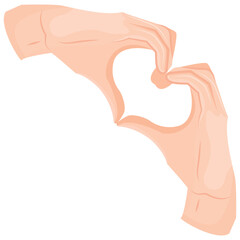 heart symbol composed of human gestures, symbolizing love, care, support and kindness, easily adaptable for any design