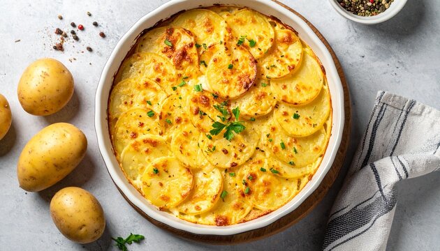 Goldbraun &uuml;berbackener Kartoffelauflauf (Cheesy Potato Bake  Potato Casserole)