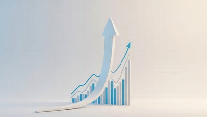 Prominent blue arrow provides clear visual impact in presentations