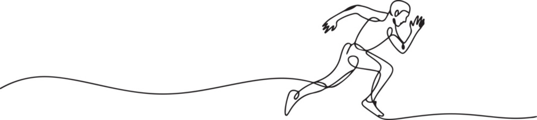 One continuous line drawing of Athletics sports vector illustration. one line Art icon drawing