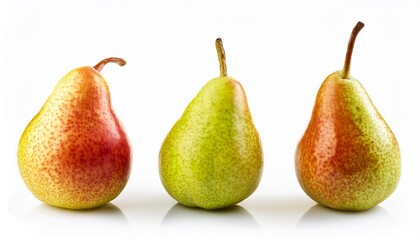 Three pears red, green, and red-green