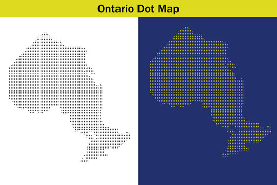 Ontario province map with dots pattern  Canada