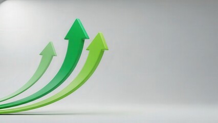 Bright green arrows indicate hopeful economic growth prospects