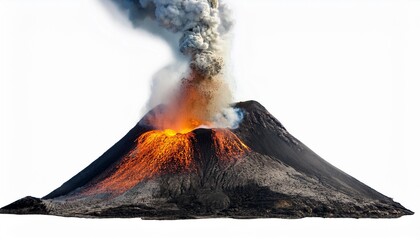 Volcanic eruption with ash plume