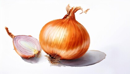 Watercolor study of onion