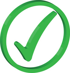 3D Green Check Mark Circle Icon