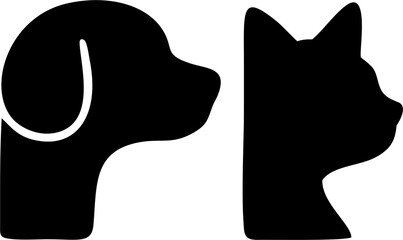 Pet Logo initials Cat and Dog	