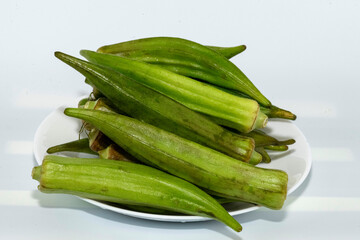 A Plate of Okra (Abelmoschus esculentus)