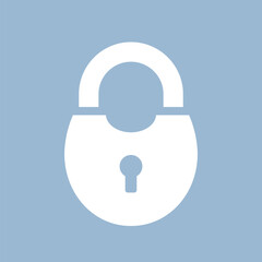 Padlock vector icon on blue background